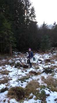 Martin planting trees in the snow