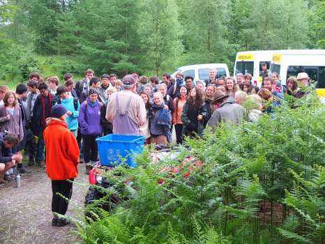 Welcoming the school to Sawrey Ground Plantation