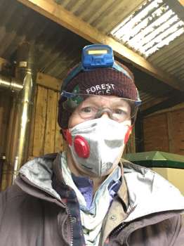 We compost the ash from the wood chip boiler but it is a filthy job requiring PPE