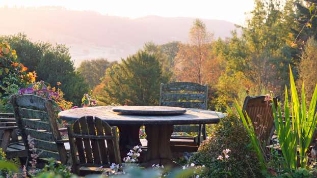 Golden sunrise from the Patio table